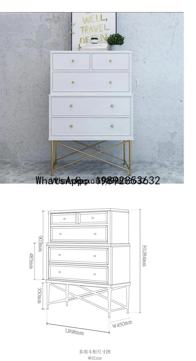 

X17 American country solid wood chest living room bedroom five pumping storage solid wood porch side cabinet