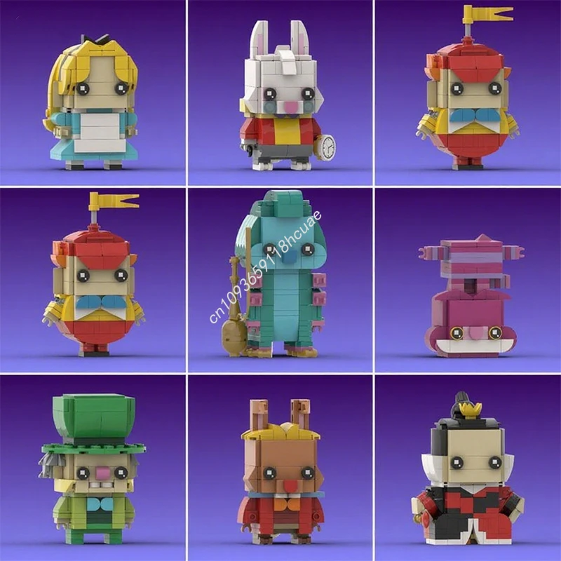 

1309 шт. MOC Алиса в стране чудес Brickheadz строительные блоки Рождество вдохновляющий креативный подарок на день рождения для молодых зданий подарок