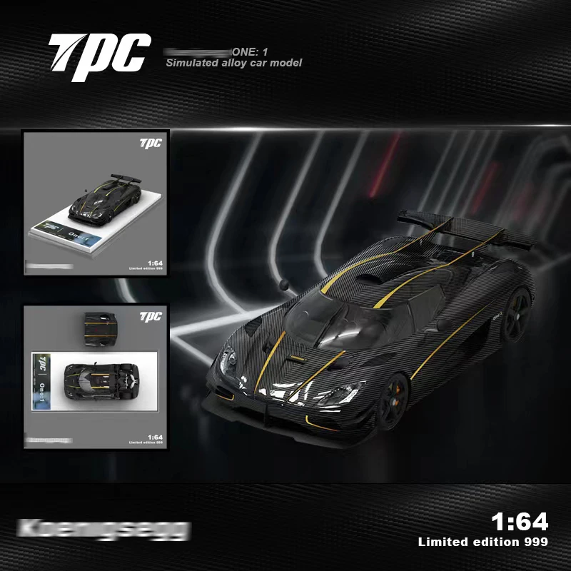 TPC In Stock 1:64 ONE Pink Gold Carbon Fiber Hood  Stripe Opened Diecast Diorama Model Collection Miniature Carros Toys