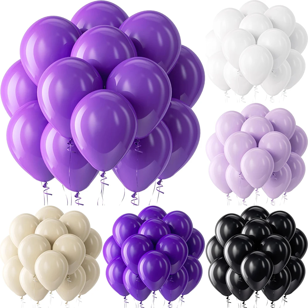 Globos de látex morados de 18/12/10/5 pulgadas, Globos metálicos Pastel morado oscuro, decoraciones para fiesta de cumpleaños, boda, Baby Shower, Globos