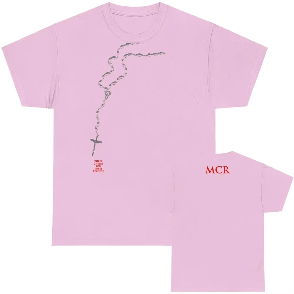 ثلاث هتافات لـ Sweet REVENGE تي شيرت روك باند بلدي الرومانسية الكيميائية بلايز قصيرة الأكمام القطن الذكور تي شيرت الشارع الشهير