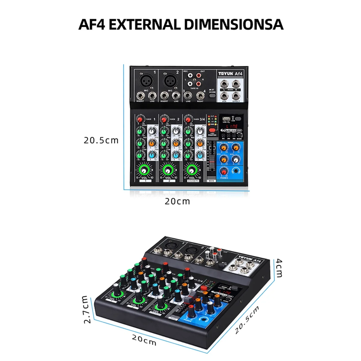 ATP-AF4 Mixing Console Analog Consoles Combined with Digital Sound Cards Bluetooth Usb Playback 4 Channel Audio Input EU Plug