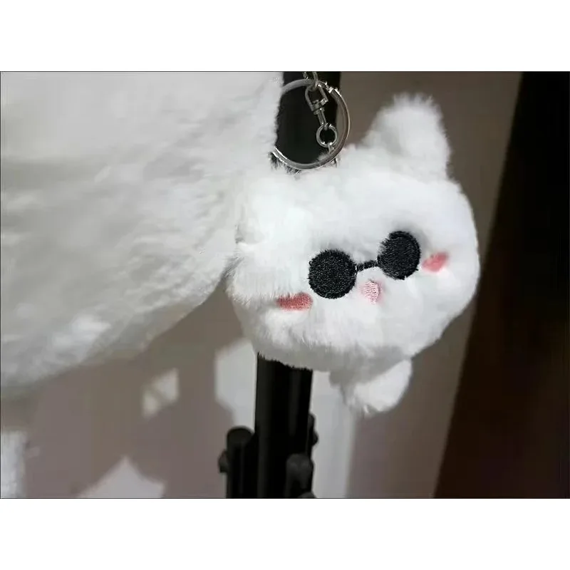 Anime Jujutsu Kaisen Satoru Gojo White Cat Plush Pendant Cosplay 10cm Pet Cute Stuffed Doll Keychain Bag Decoration Toy