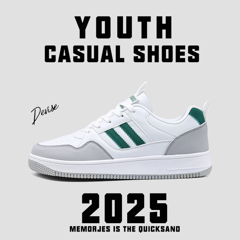 

2025 New Model Men's Casual Sneakers, Anti-slip and Durable Sports Shoes, Trendy and Versatile White Shoes
