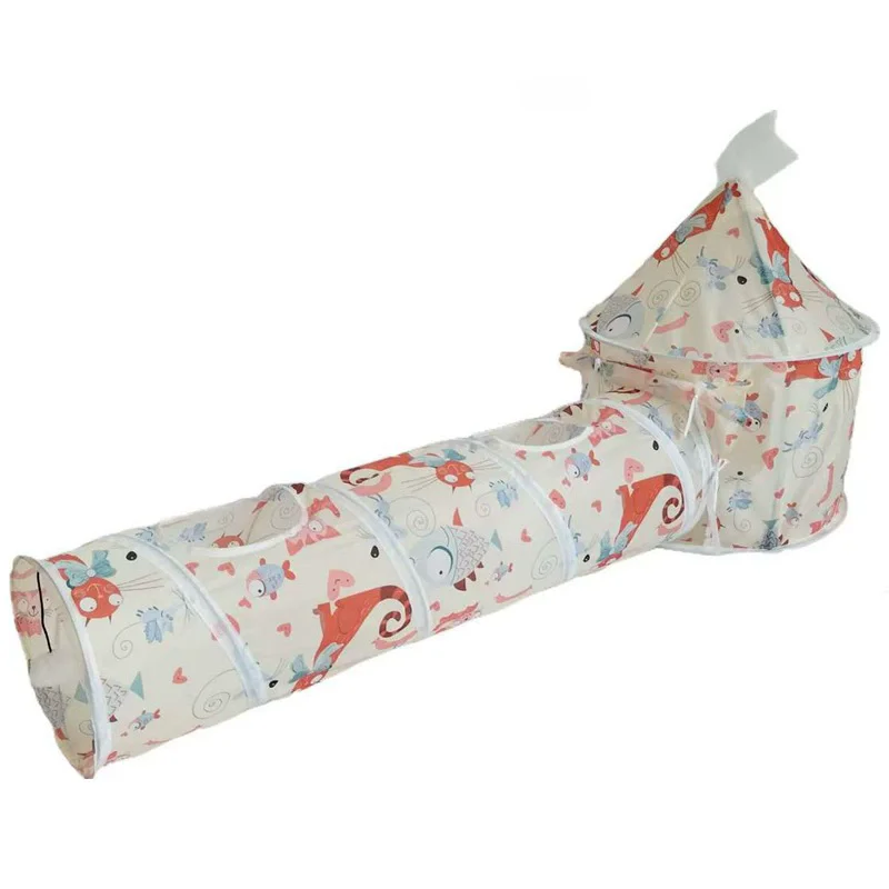 

Pet Play Tunnel Cubes Foldable Drill Barrel Bending Cat Kitty Indoor Tent Kitty Training Interactive Fun Toy Cat tunnel House