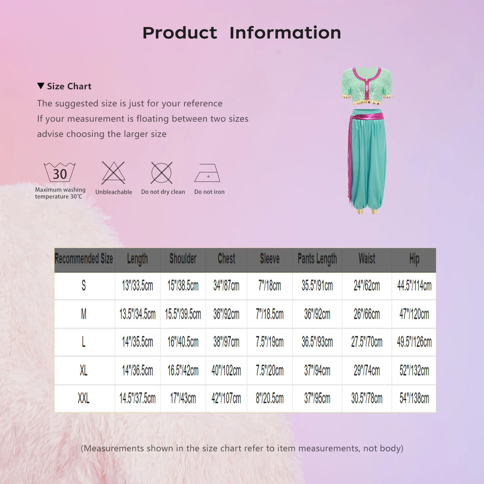 Aladdi Jasmine Princes-traje de Cosplay para mujer, traje de danza del vientre para Halloween, Top corto de manga corta con borlas de lentejuelas, conjunto de pantalones bombachos