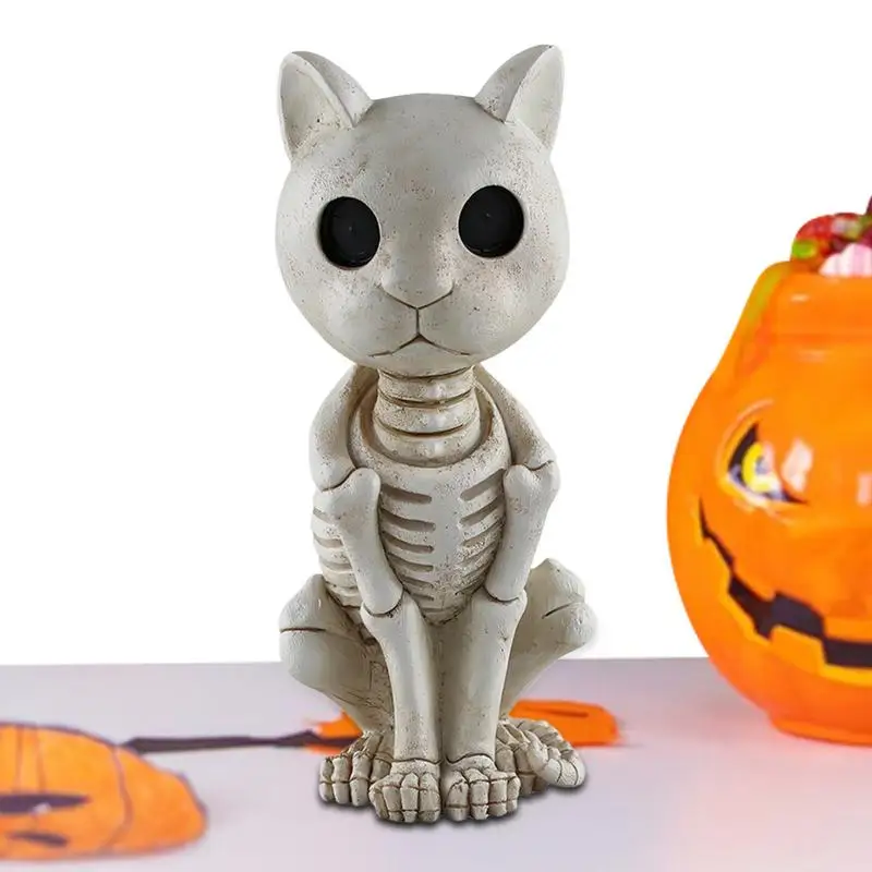 Halloween Props Skeleton Cat Tricky Animal Skeleton Decoration Skeleton Realistic Spoof Halloween Venue Layout Props Decoration