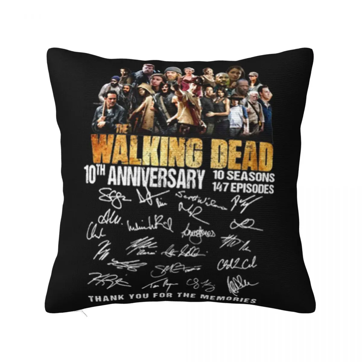 The Walking Dead 10Th Anniversary Thank You For The Memories Natural Farmhouse Colour Pillow Case