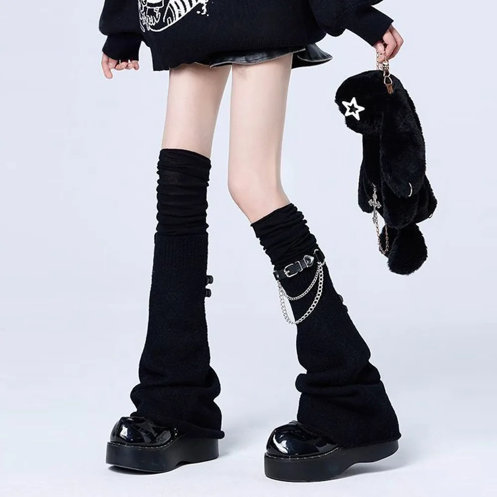Harajuku Long Length Lace Leg Warmer Lace Trim Flare Design Y2k Socks Keep Warm Foot Warmer Spicy Girl Fashion