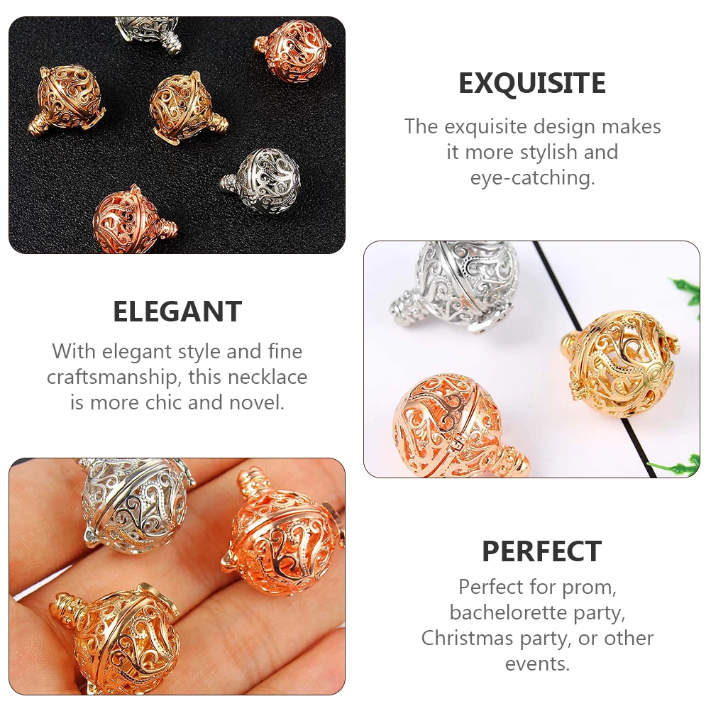 

2 pcs Alloy Necklace Diy Jewelry Making Accessories Elegant Hanging Pendant For Prom Party Christmas Aroma Oil Neck Decoration
