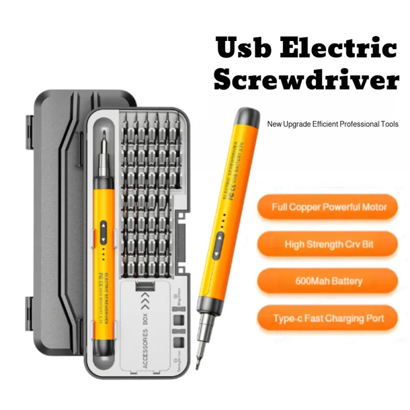 46in1 Electric Screwdriver Precision Rechargeable Cordless Portable Repair Tool Kit for Electronics Furniture Assembly Home Use