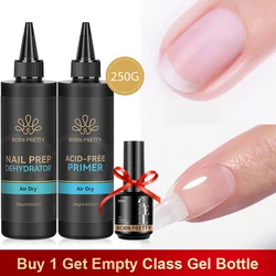 BORN PRETTY 250g Natural Nail Prep Dehydrator and No Acid Nail-Primer for Acrylic and Gel Nail Polish Profession Nail Supplier