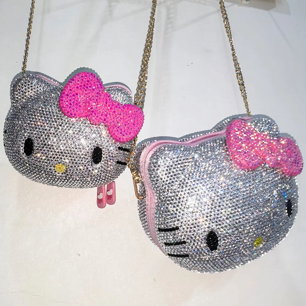 Estuche de almacenamiento de cuero con diamantes de imitación para auriculares con cable, auriculares, cable USB, teléfonos móviles, cargador, bolsa de regalo para niña