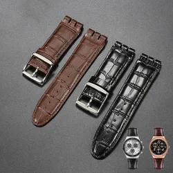 23mm Genuine leather watch strap Waterproof Sweatproof soft watchband Pin buckle Bracelet for Swatch YOS440 449 401G 447 448