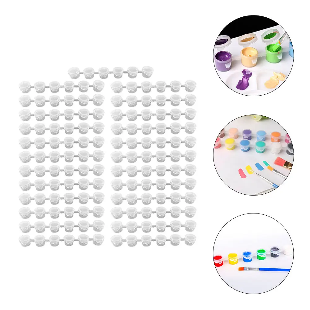 25Pcs Watercolor Pigment Box Plastic Paint Container with Lid for Artists Students Nail Technicians DIY Painting Storage