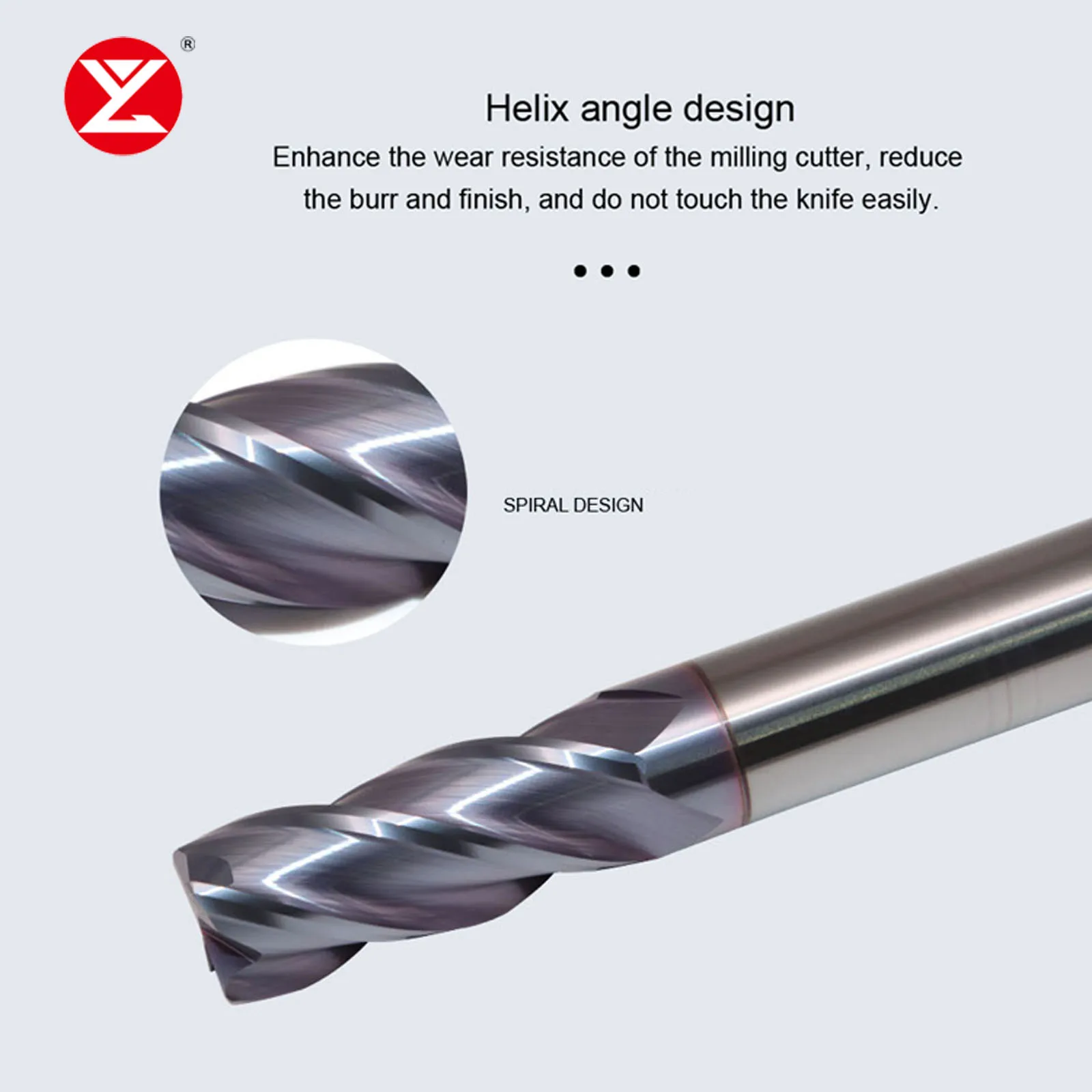 HRC58 4Flutes Bull Nose Endmill Solid Carbide Milling cutter With Radio Corner For Material Stainless steel R0.2 R0.5 R1.0 R2.0