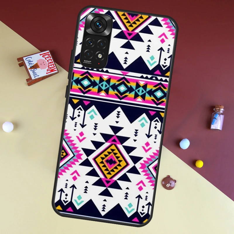 Tribal Aztec Geometric Colour Case For Xiaomi Redmi Note 10 11 Pro Cover For Redmi Note 12 8 9 Pro 11S 10S 9S 9A 9C 10C