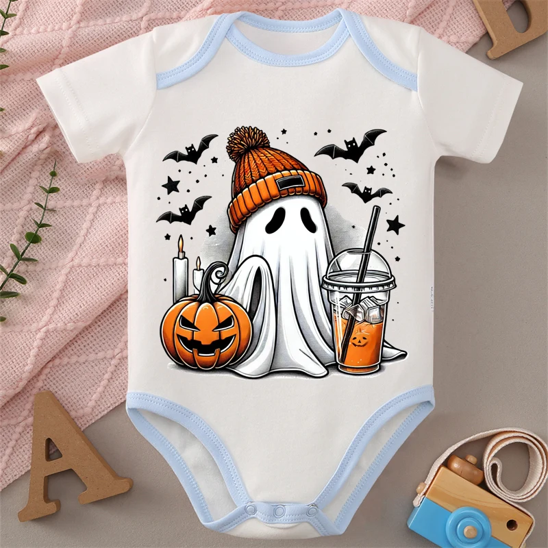 

MINISO Happy Halloween Ghost 100% Cotton Baby Cloths Jumpsuit Onesie Soft Bodysuit for 0-12 Months Newborn Best Gift for Baby