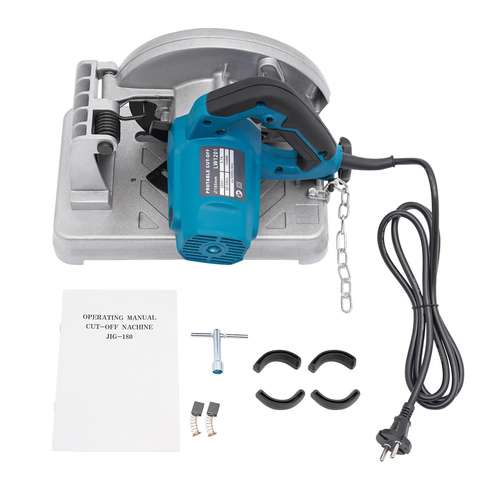 1200 W 5200 U/min 7-Zoll-Profilschneidemaschine mit mehreren Attributen, verstellbar zum Schneiden von Holz, Stahl, Wand, Boden und Metalloberflächen – Detail 15