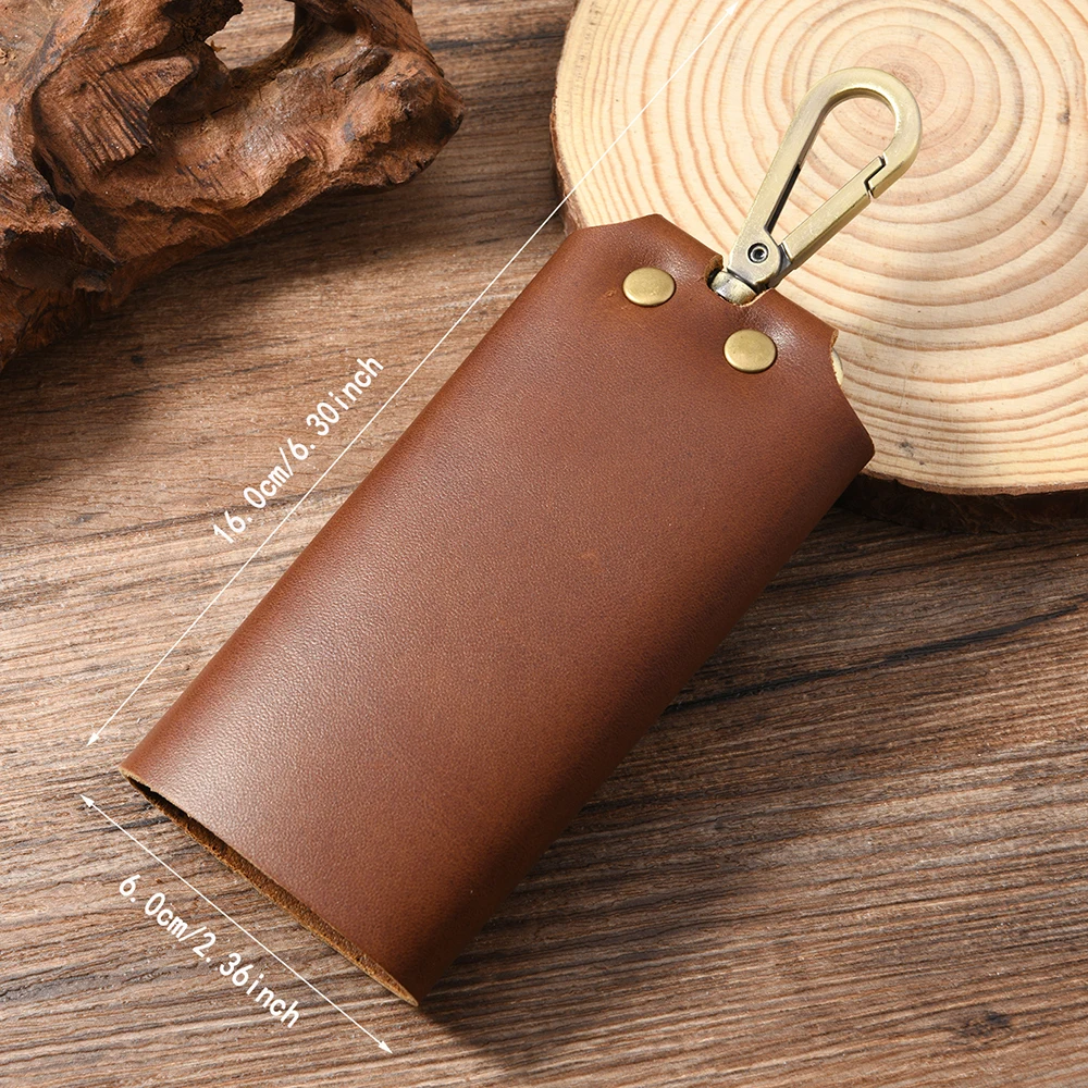 حامل مفاتيح جلدي منظم مفاتيح محفظة تخزين مفاتيح من الجلد الطبيعي للمنزل والمكتب والمدرسة