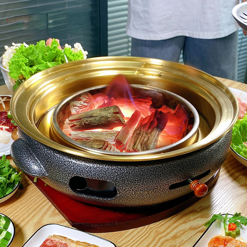 Korean style carbon grill, commercial cast iron grill, Japanese style cast iron grill, charcoal fire grill, household