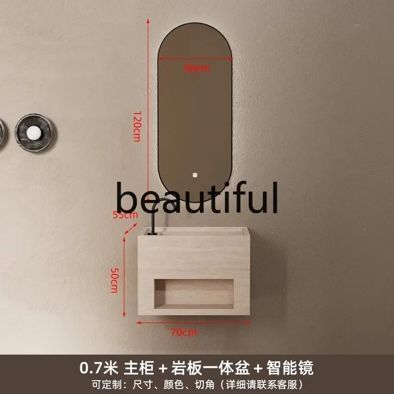 حوض غسيل متكامل من ألواح الصخور الإيطالية البسيطة، حوض غسيل معلق من ألواح الصخور