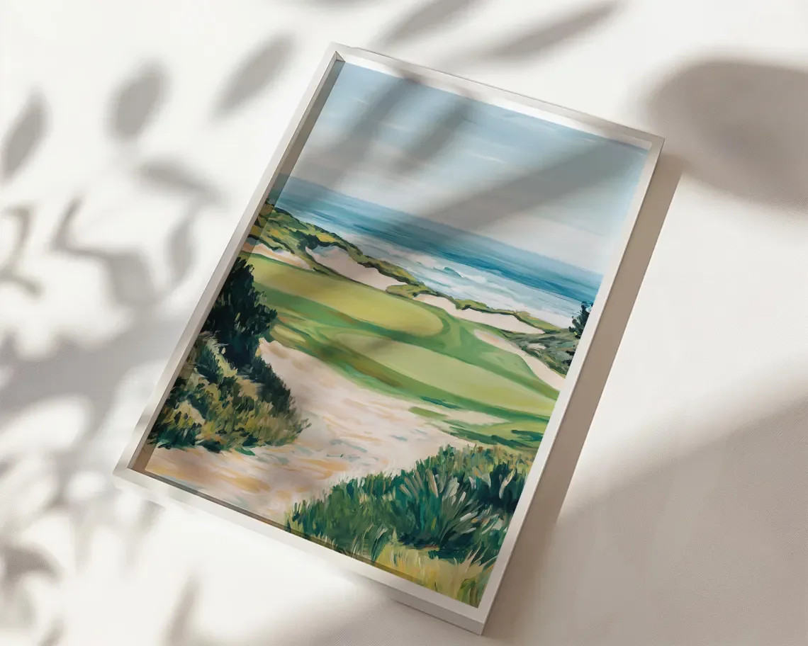 Watercolor Golf Print | Scenic Golf Landscape Poster Golf Art Print | Golf Poster Golf Office Wall Decor | Watercolor Golf Cours image 2