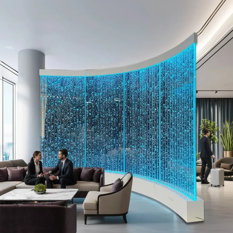 custom.Custom Size Acrylic Bubble Pillar Wall RGB LED Light Luxury Commercial Building Decoration