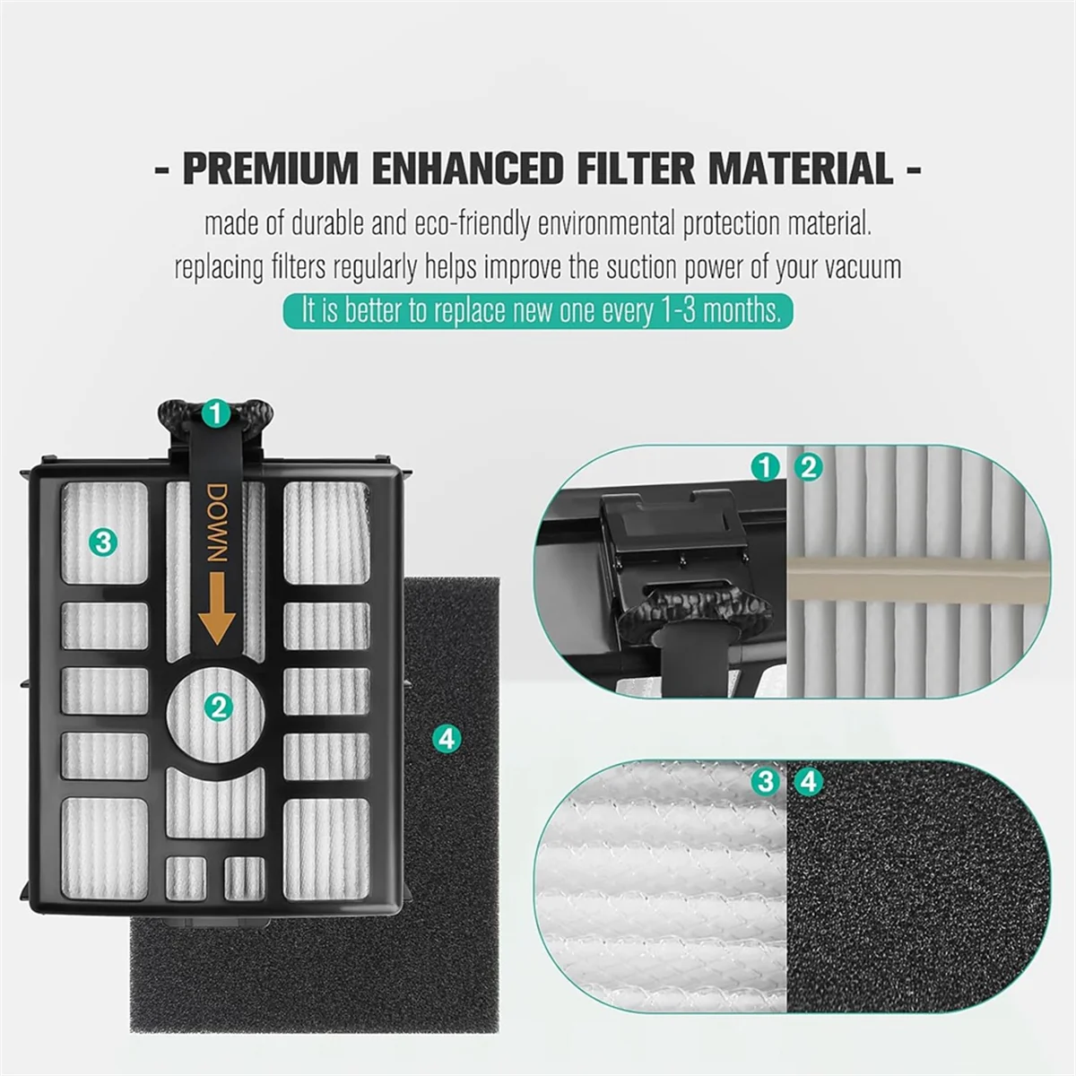 فلتر مناسب للكشف عن القرش برو ، عصا لاسلكية ، قطع تنظيف الفراغ ، IW3511