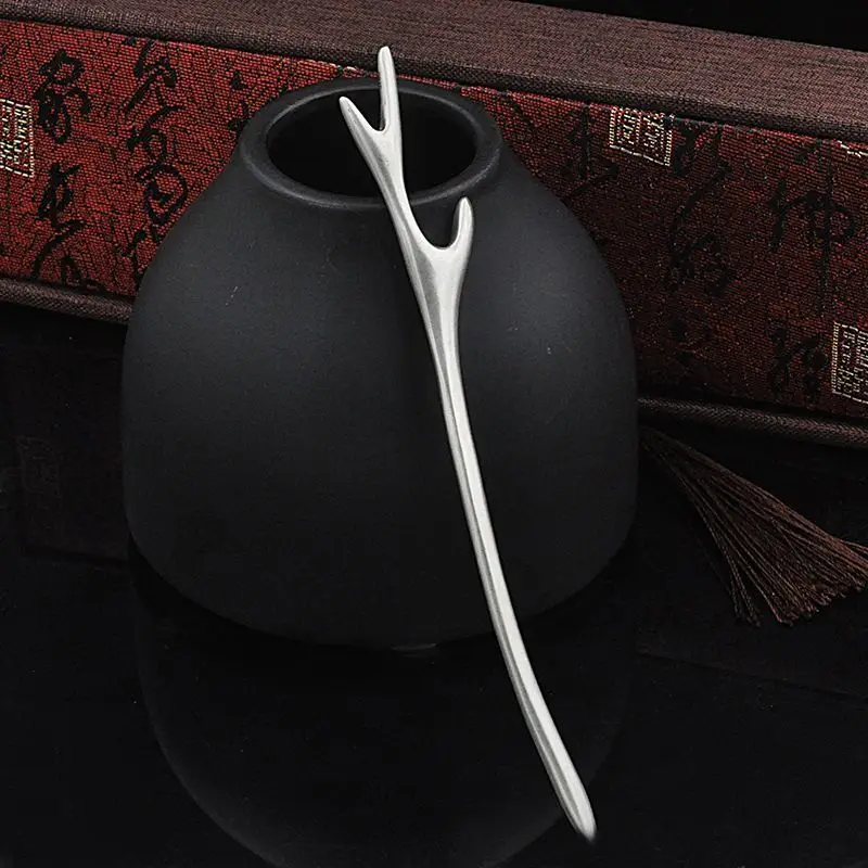 New Chinese Dragon Deer Horn Solid Simple Classical Hairpin, Antique Style Braided Hair Women, 520 Gift For Girlfriends