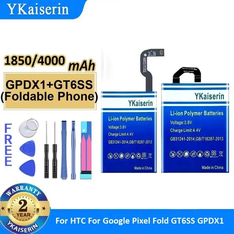 

Аккумулятор для мобильного телефона GPDX1+GT6SS, складной телефон, 1850 мАч/4000 мАч, для HTC Google Pixel Fold GT6SS GPDX1