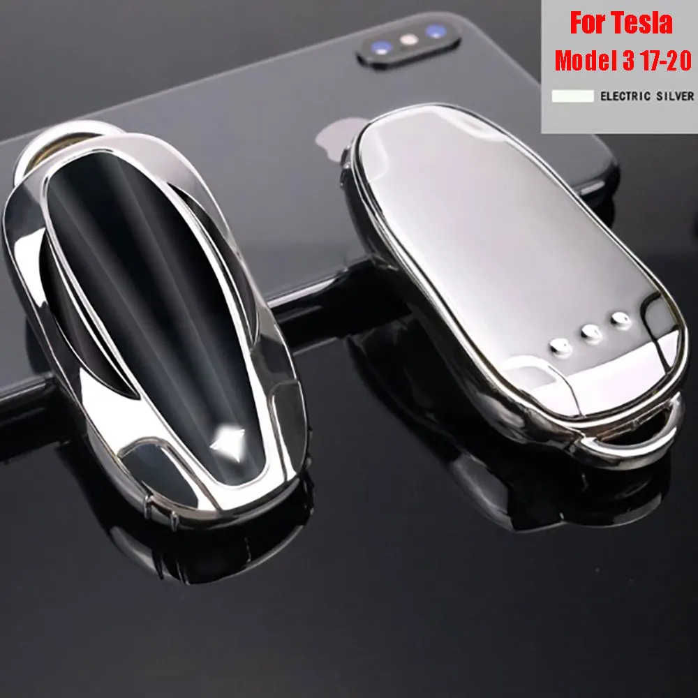 Fit For Tesla Model 3 17-23 Soft plastic Remote Smart Key Fob Cover Case Shell 1PC