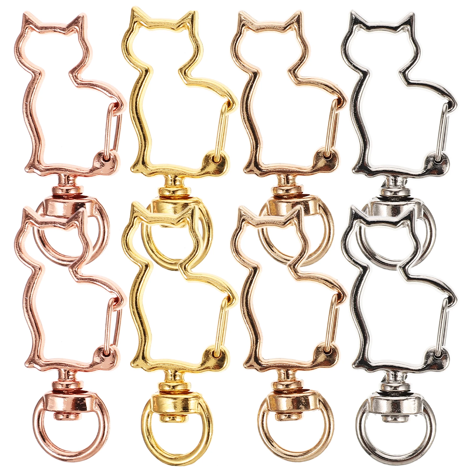 

40 Pcs Cat Shaped Spring Snap Keychain Clip Alloy Buckle Durable Safe Decorative Hook For Craft Projects Accessories Jewelry