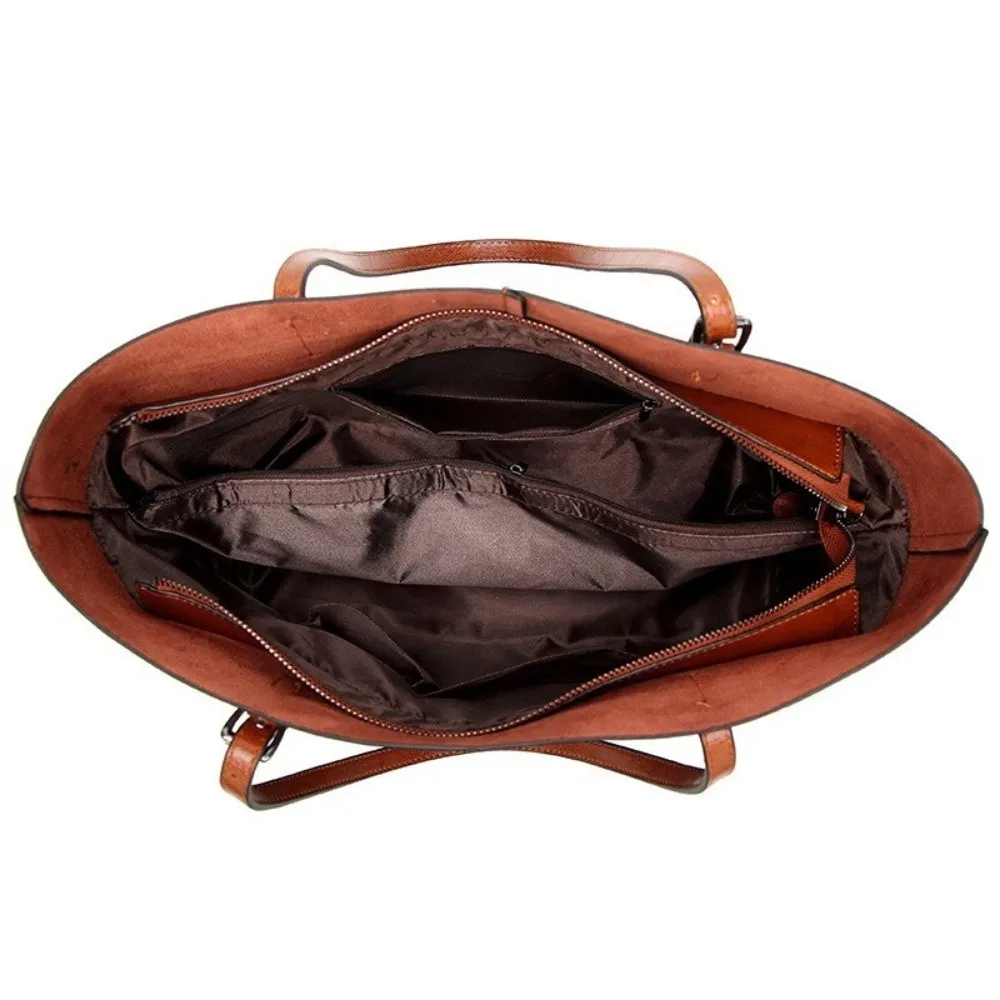 Fashion Pu Leather Women's Shoulder Bag Solid Color Multifunctional Handbag Large Capacity Tote Bag