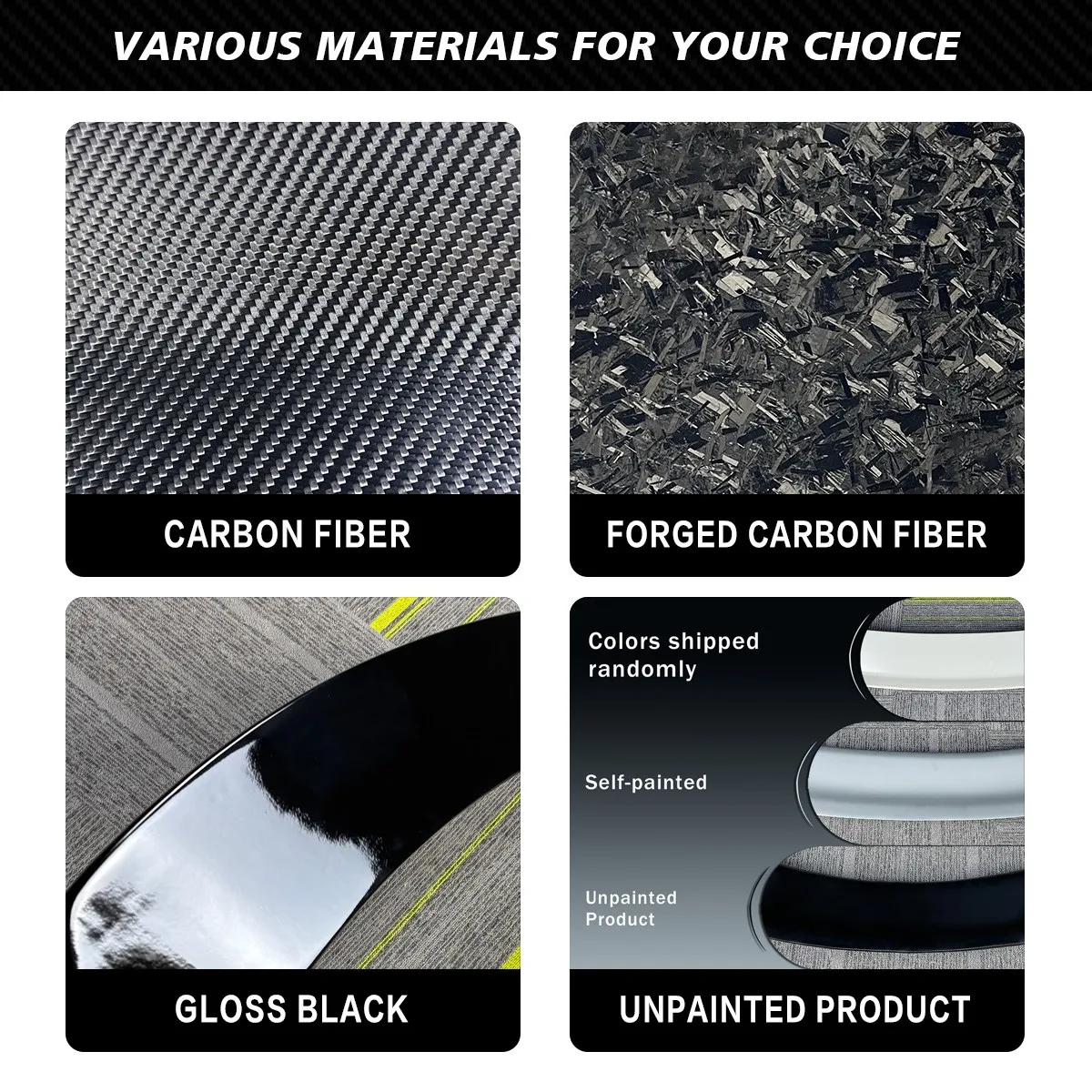 لـ 17+ Honda Civic Type-R FK8 جناح سبويلر خلفي من ألياف الكربون أسود لامع/ألياف الكربون #2