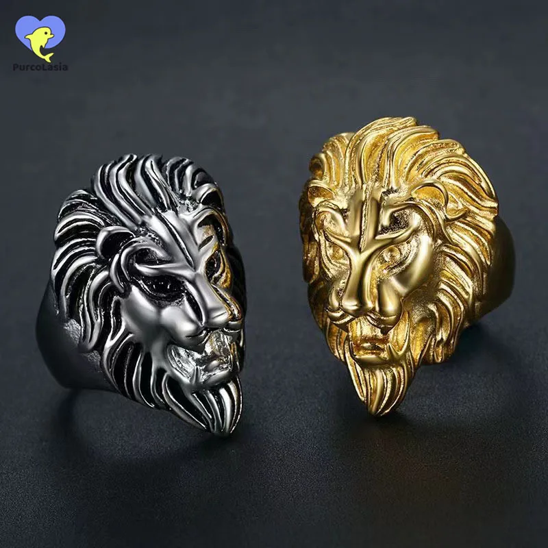 Majestic Lion No Rusted High Quality 316 Stainless Steel Hip Hop Ring for Men Punk Rings  Jewelry