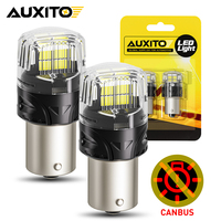 AUXITO 2Pcs Canbus 1156 BA15S LED Light P21W for Auto Reverse Parking Back Lamps DRL Daytime Running Light Super Bright 6500K