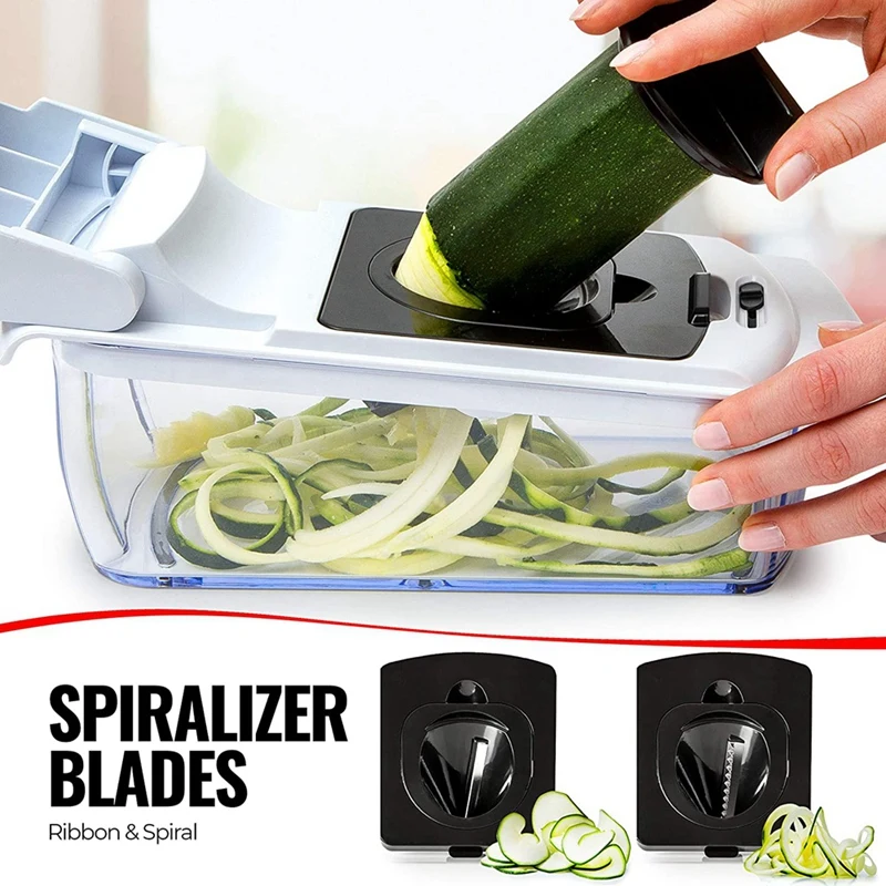 Vegetable Chopper Home Vegetable Cutter Spiralizer Vegetable Slicer - Onion Chopper With Container - Pro Food Chopper