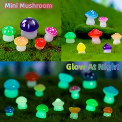 54-108PCS Mini Mushrooms Glow At Night 18 Types of Mushroom Miniatures Garden Decoration Luminous Micro Landscape Small Ornament