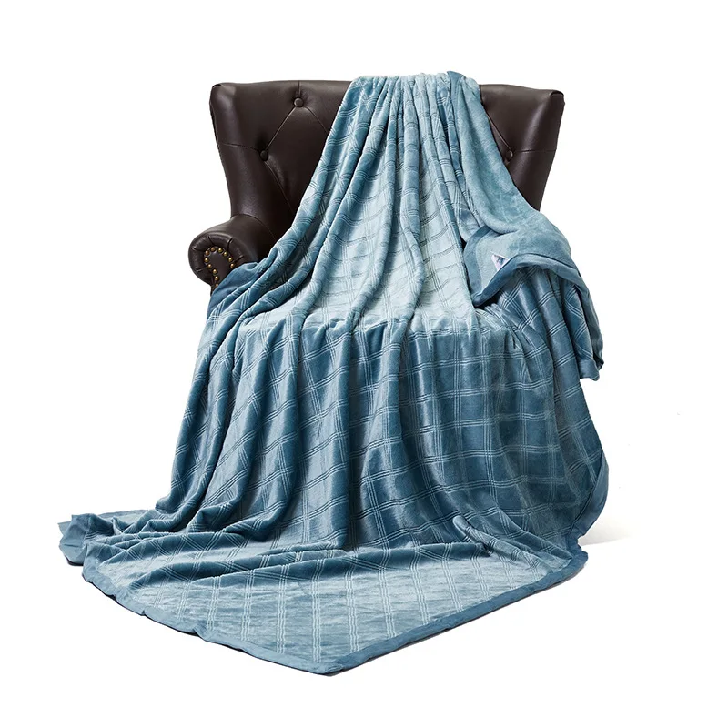 Autumn Winter Fashion Flannel Blanket Single-layer Thickened Double-layer Blanket Office Nap Leisure Air Conditioning Blanket