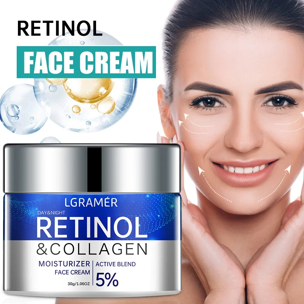 LGRAMER Retinol Collagen Moisturizer, Moisturizing, Moisturizing, Suitable for Men and Women 24 Hours At Night Use