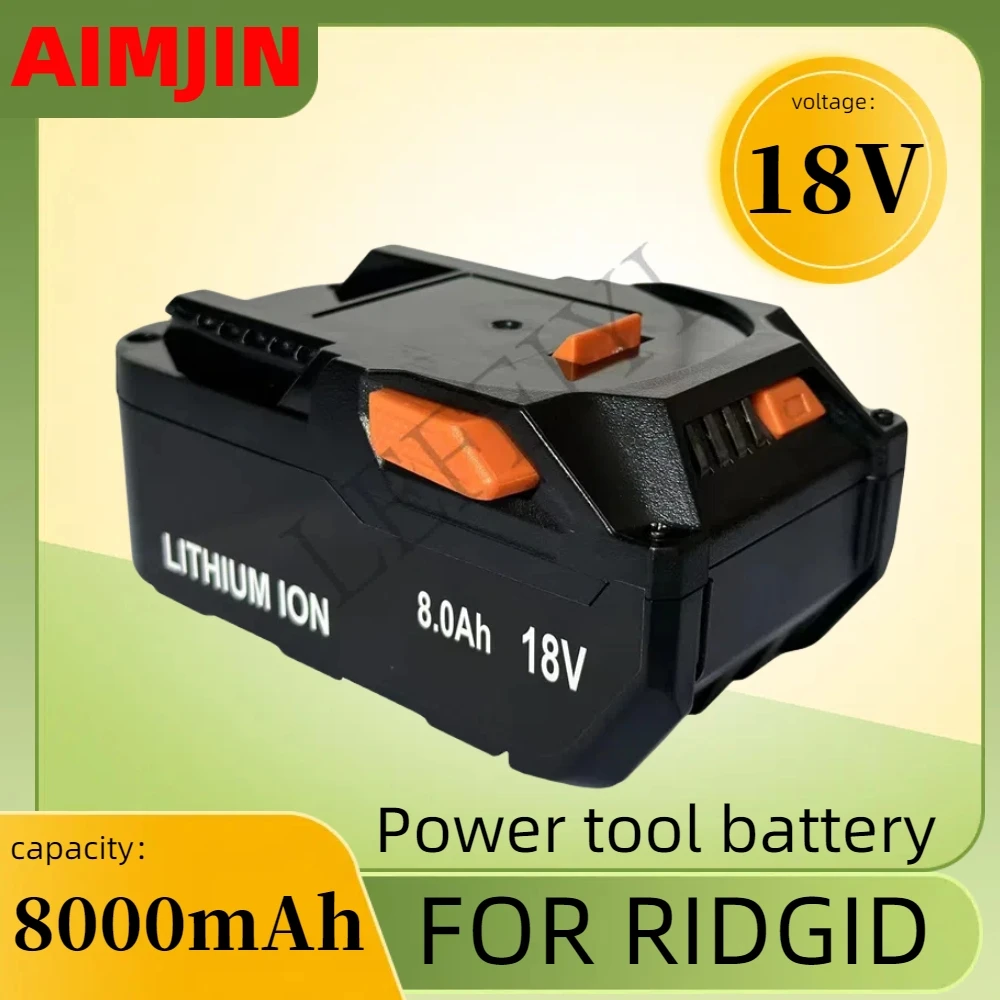 

For AEG 18V Battery 8.0AH Lithium Ion Battery for RIDGID R840087 R840085 L1815R L1850R L1830R R840083 Cordless Power Tool Series