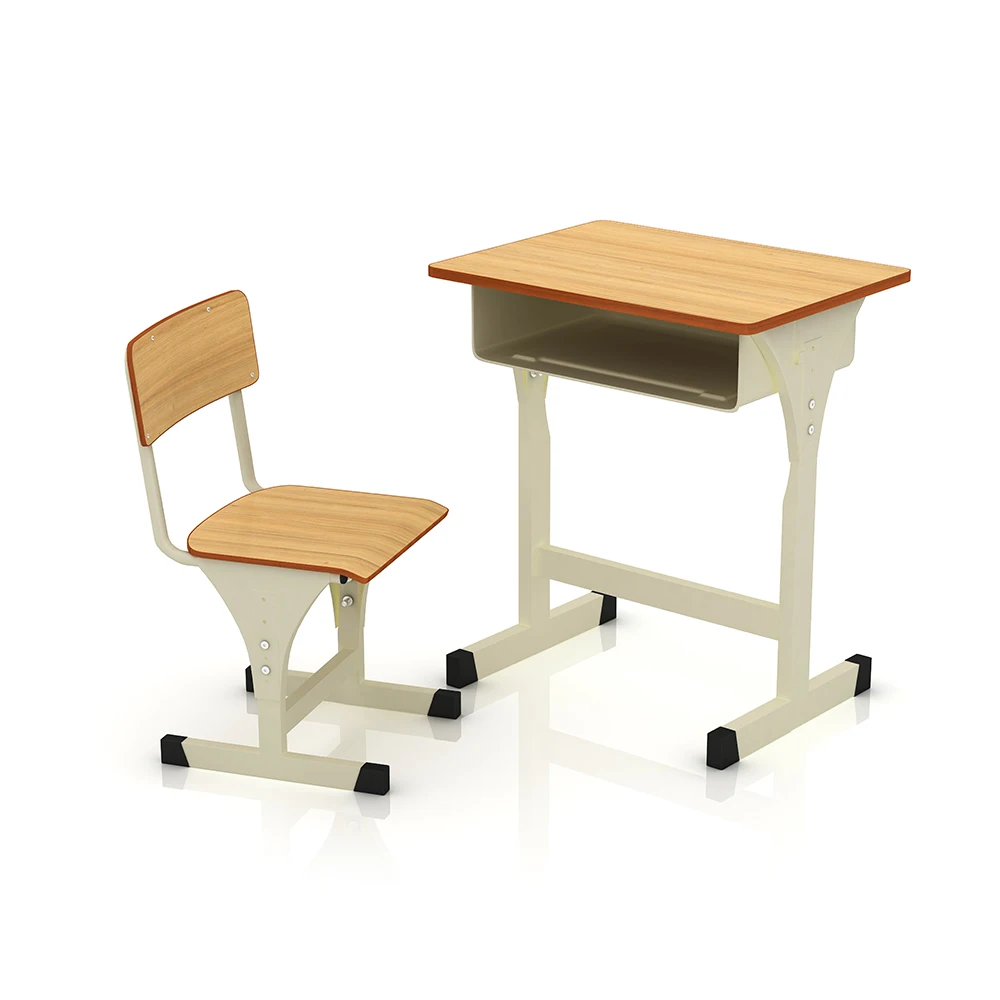 Modern wooden school desk and chair set for school students