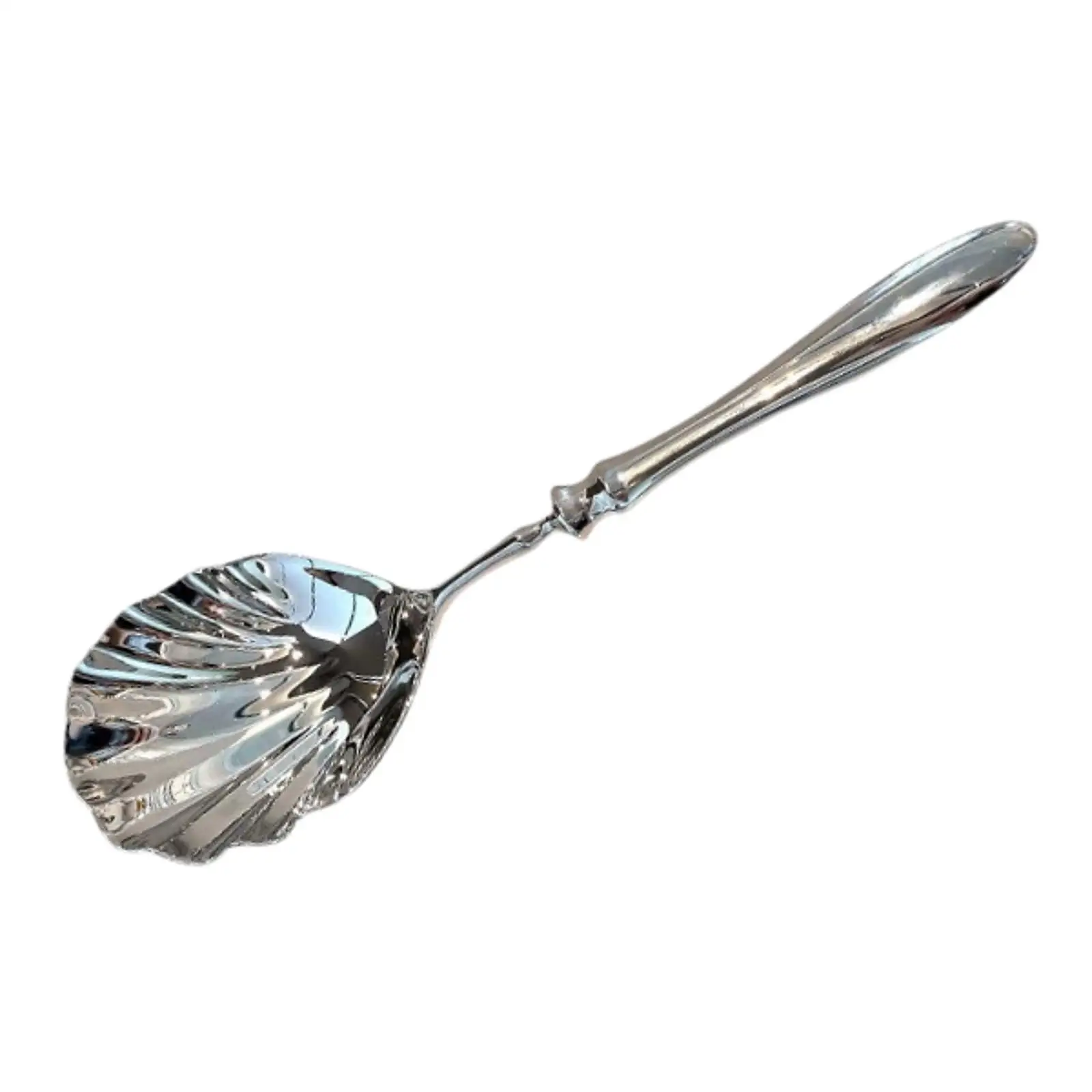 Modern Shell Spoon Long Handle Stainless Steel Serving Table Spoon for Wedding Buffet Catering Home