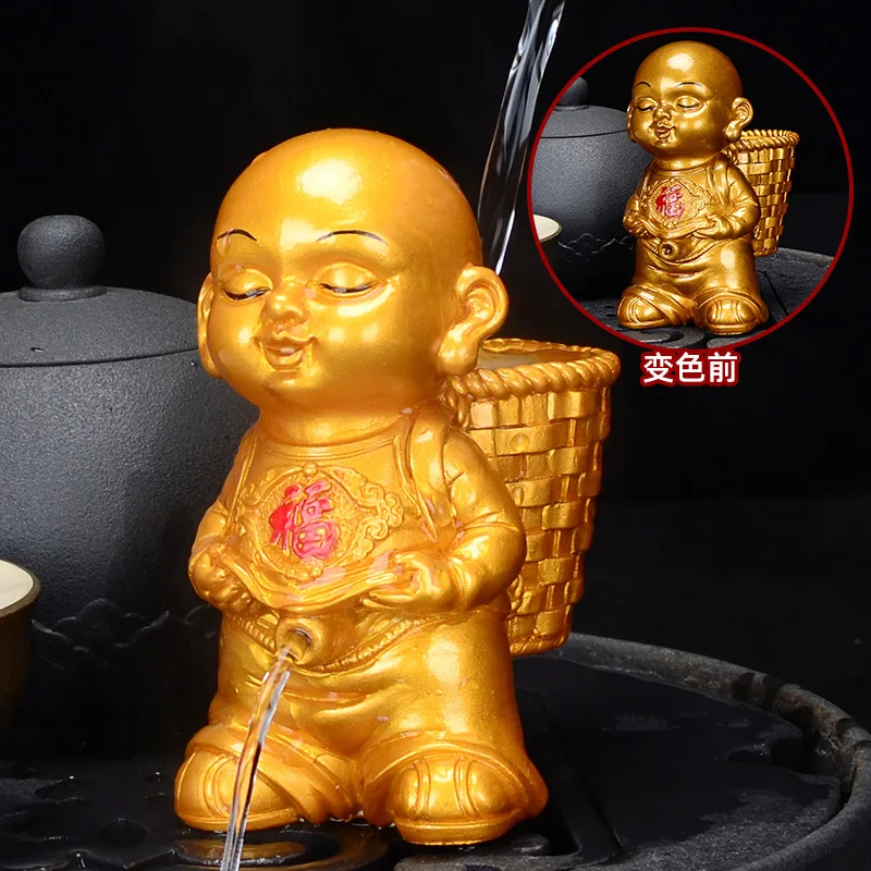 Creative Colorful Little Monk Tea Favorite Tea Set Ornaments Tea Table Tea Play Urine Children's Clothing Ornaments Zen