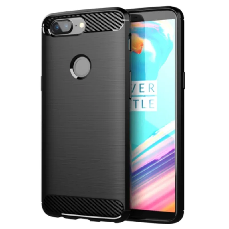 Shock Absorption Phone Cover for Oneplus 5T Silicone Case For One Plus 5t 1+5T Soft TPU Carbon Fiber Cases Coque Fundas