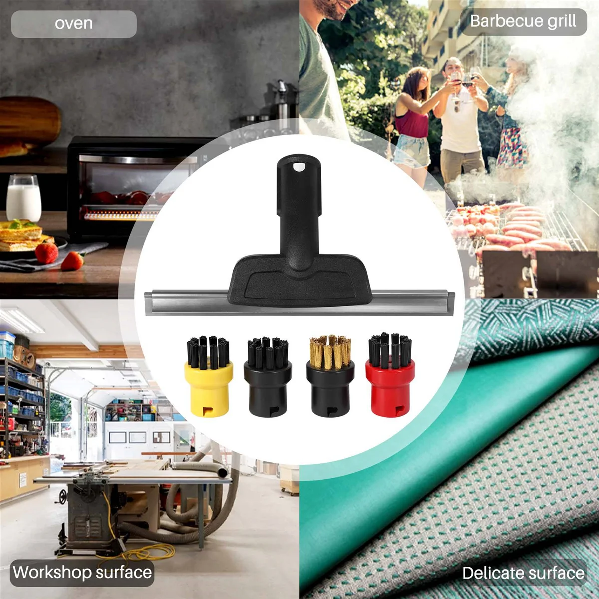 for SC2 SC3 SC4 SC5 CTK10 CTK20 Window Nozzle Scraper Round Brush for Steam Cleaner Mirrors Moisture,Clean Slit