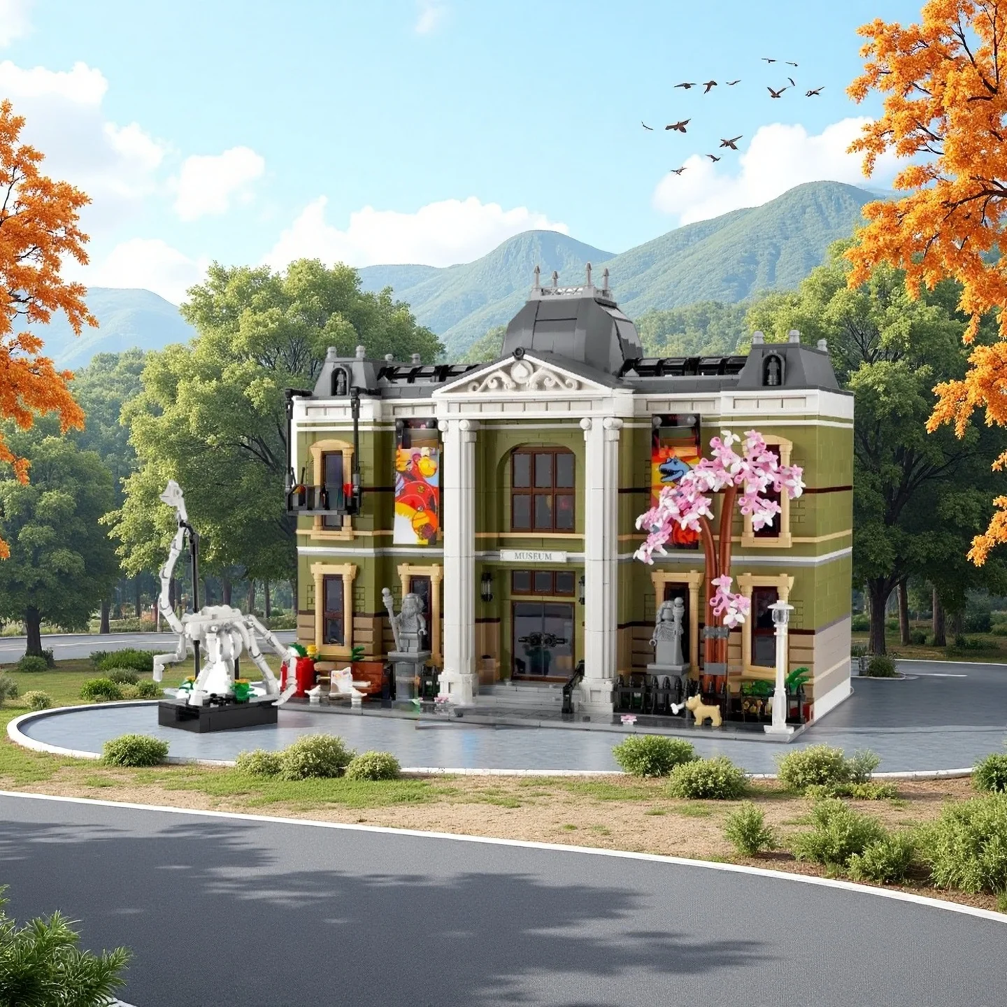 

Moc 4014 предметов украшения дома, натуральный музейный строительный набор, здание, вид на улицу, строительный блок, игрушка, детский подарок