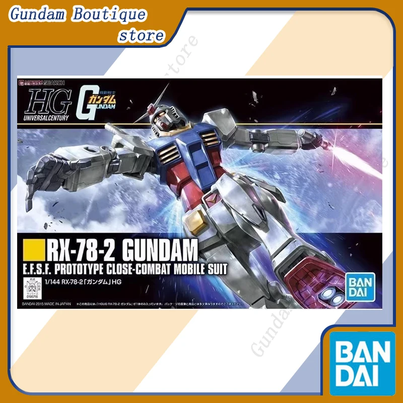 

Оригинальная сборная модель-игрушка Bandai HGUC 1/144 RX-78-2 Gundam, аниме-фигурка робота, коллекционная, подарок для детей