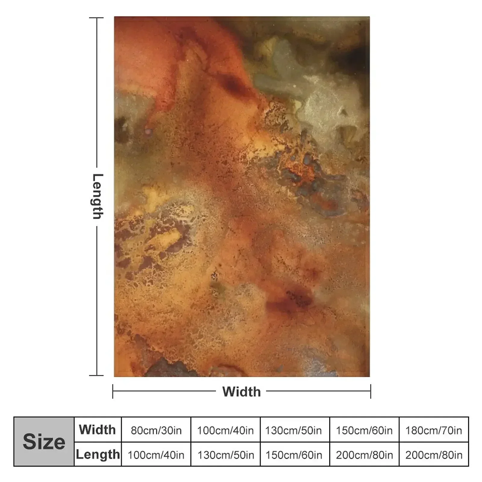 Mars' In Gold, Bronze and Copper Throw Blanket couch cozy soft plush fuzzy picnic outdoor blanket